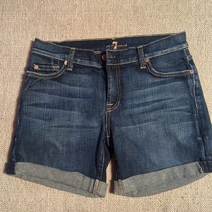 7 for all Mankind denim rolled cuffed  shorts EUC size 26